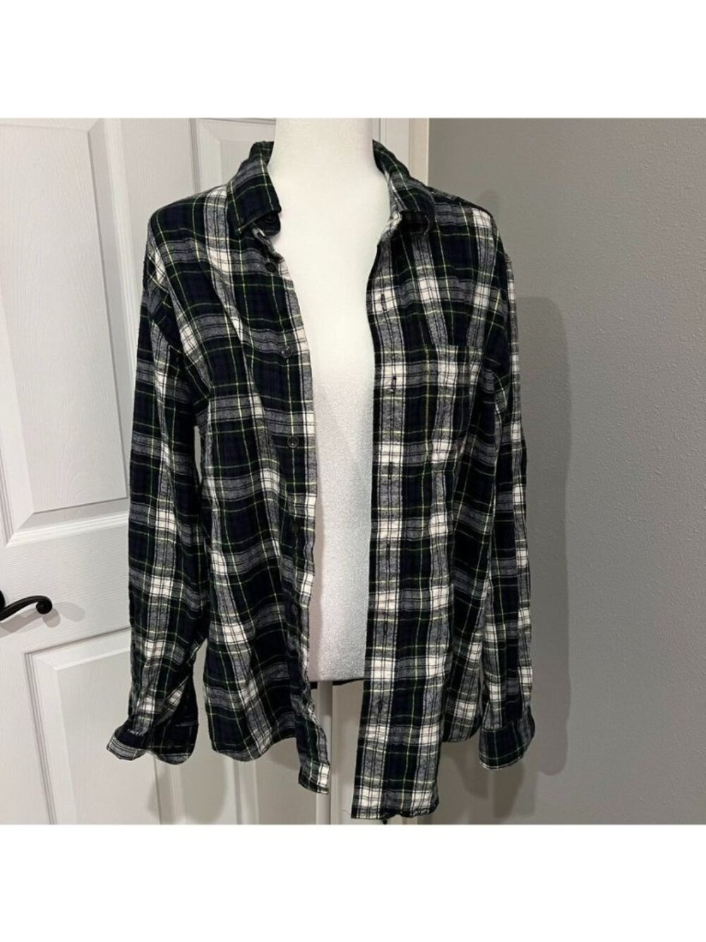 LL Bean Men's Plaid Cotton Flannel Long Sleeve Shirt Size Medium